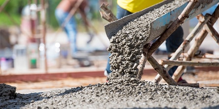 Application image of pouring cement for 3M Supplementary Cementitious Material (SCM)
