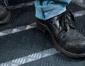 shoe on anti-slip tape