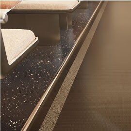 Safety floor strips for passenger trains