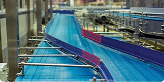 An empty food procesing conveyor belt

