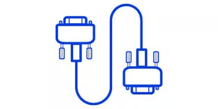 Minimalist line illustration of Camera Link cable
