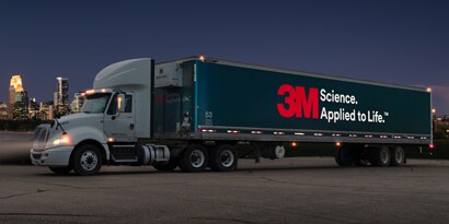 3M logo branded a commercial truck with reflective film
