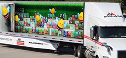 Mclane fleet truck with a yumbees full graphic wrap applied to truck bed for brand exposure.
