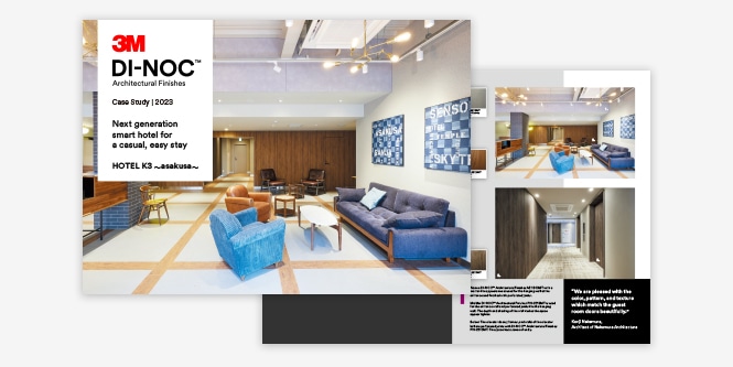 HOTEL K3 asakusa case study: 3M™ DI-NOC™ Architectural Finishes