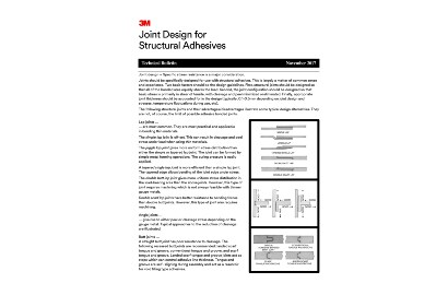 Image of the Joint Design for Structural Adhesives technical bulletin