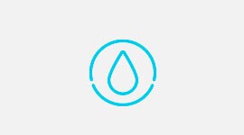 Graphic of water drop inside a circle outline
