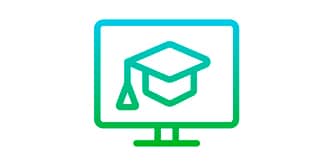 Screen with mortarboard icon
