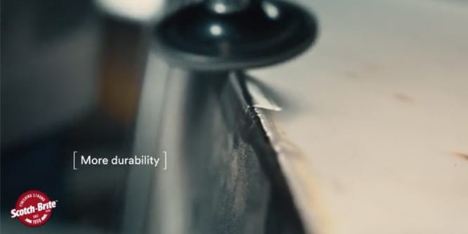 Video showing usage of a nonwoven abrasive disc to remove imperfections
