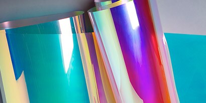 3M™ DICHROIC film applied on the glass windows in an office building
