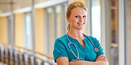 Nurse wearing a 3M Littmann Stethoscope
