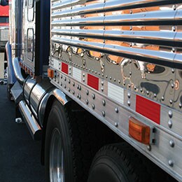 Conspicuity tape on fleet truck