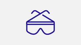 Graphic of a partly folded pair of safety glasses