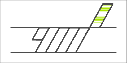 Rectangular graphic representing electrical vinyl tape wrapped on a cable
