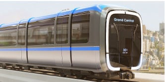 Waistline stripe on rail car
