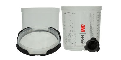 Image of linered spray cup, liner and lid
