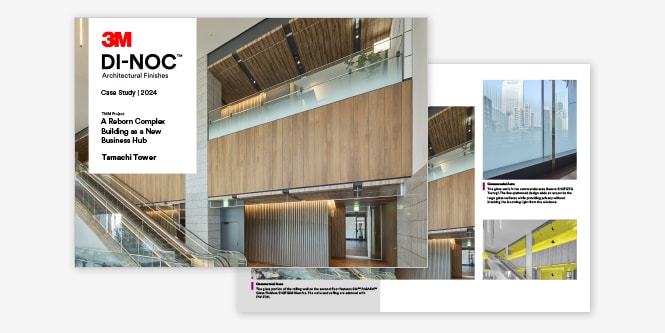 Tamachi Tower architectural case study: 3M™ DI-NOC™ Architectural and FASARA™ Glass Finishes