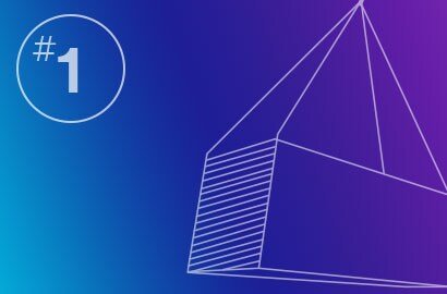 Line drawing of a cargo container suspended in air over a gradient background