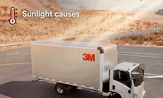 Comparison showing lower roof temperatures with 3M™ solar reflective film

