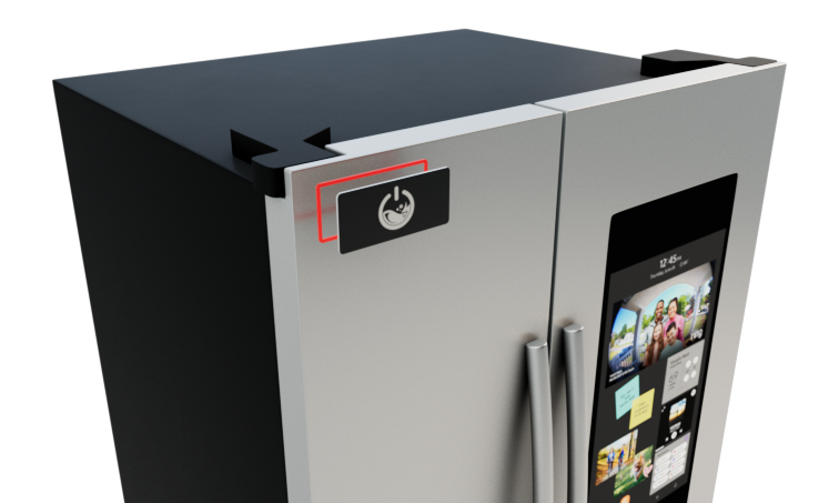 Trim attachment on refrigerator