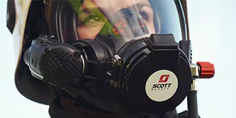 A person wearing a gas mask
