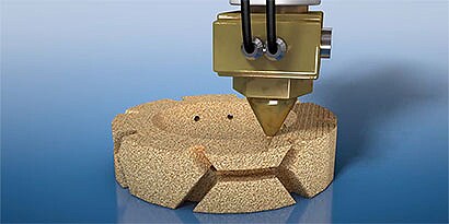 3D printing nozzle printing and abrasive wheel
