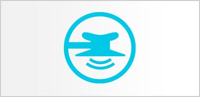 Circular cyan icon of Littmann stethoscope tunable diaphragm.
