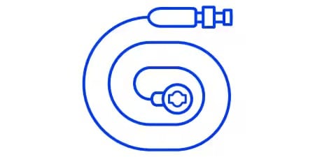 Minimalist line illustration of CoaXpress cable
