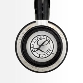 Close-up of the pediatric side of the 3M Littmann Cardiology III Stethoscope showing the Littmann Quality seal.